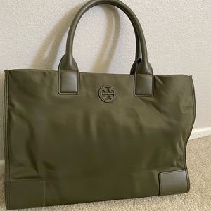 Large Tory Burch Ella tote olive army green